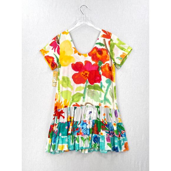 JAMS WORLD Hattie Dress Women Medium Farkas Floral Hawaiian Tropical Vintage NEW - Picture 2 of 13